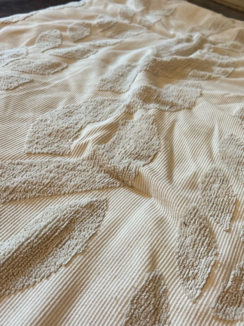 Neutral Ivory Textured Cotton comforter with pillow sham
